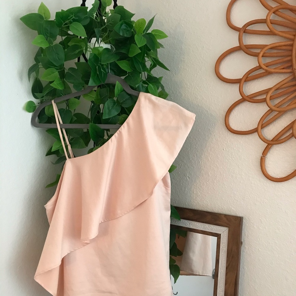 F21 One Shoulder light Pink Blouse